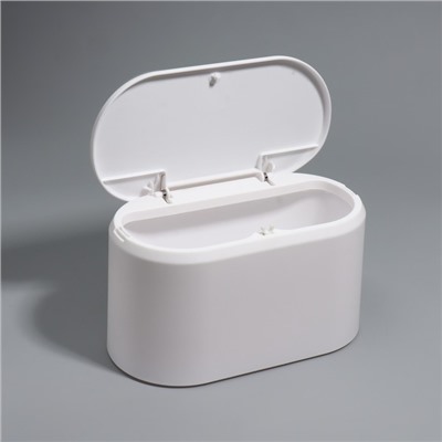 Органайзер для хранения маникюрных/косметических принадлежностей, Push-to-Open, с крышкой, 21,5 × 11,3 см, цвет белый