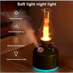 Светодиодный ночсветильник в стиле ретро, 7 цветов, увлажнитель воздуха с холодным туманом, беспроводной аромадиффузор с USB-зарядкой для эфирных масел