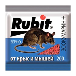 Зерновая приманка  от крыс и мышей "Rubit" Зоокумарин+, 200 г