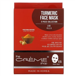 The Creme Shop, Turmeric Beauty Face Mask Pack, 5 Sheets, 4.41 oz (125 g)