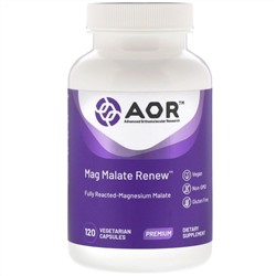 Advanced Orthomolecular Research AOR, Mag Malate Renew, 120 растительных капсул