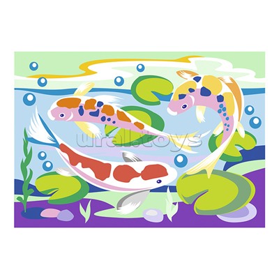 Картина по номерам для малышей "Золотые рыбки"