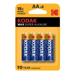 Батарейка AA Kodak max LR6 BL-4 (80)(400) [KAA-4]