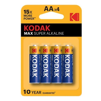 Батарейка AA Kodak max LR6 BL-4 (80)(400) [KAA-4]