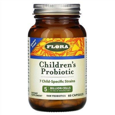 Flora, Children's Probiotic, 60 капсул