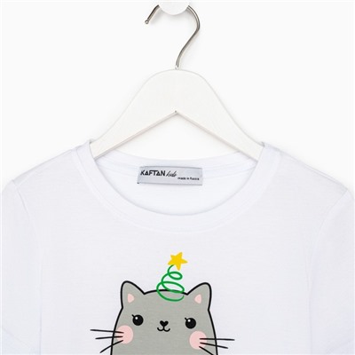 Пижама детская KAFTAN "MEOWY XMAS" , размер 32 (110-116)