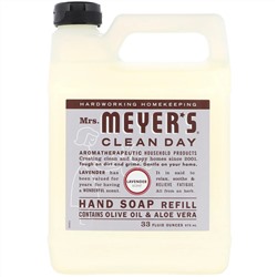 Mrs. Meyers Clean Day, жидкое мыло для рук, сменный блок, с запахом лаванды, 975 мл (33 жидк. унции)