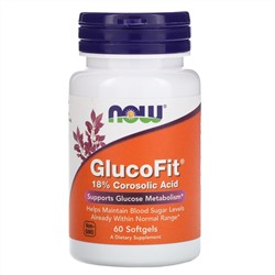 Now Foods, GlucoFit, 60 мягких желатиновых капсул