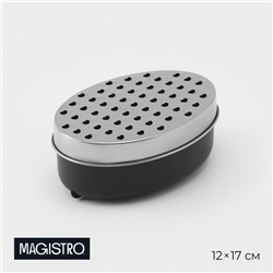 Тёрка с контейнером Magistro Woks, 17×12 см, цвет чёрный