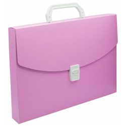 Портфель пластиковый А4 35 мм Pastel PASTPP01PINK 0.7мм розовый (1604892) Бюрократ