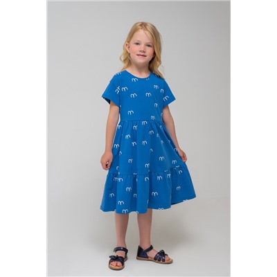 Платье для девочки Crockid КР 5735 синий, рисованные чайки к337