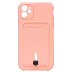 Чехол-накладка - SC304 с картхолдером для "Apple iPhone 11" (light pink)