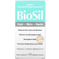 BioSil by Natural Factors, ch-OSA Advanced Collagen Generator, улучшенный источник коллагена, 120 вегетарианских капсул