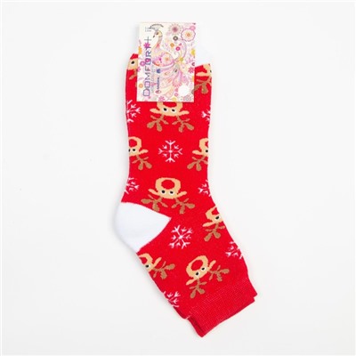 Носки женские махровые, цвет красный, размер 25