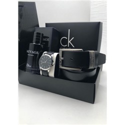 Подарочный набор для мужчины ремень, часы, духи + коробка #21214657