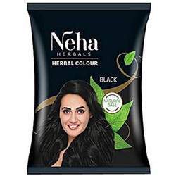 Neha Herbals Herbal Colour Black 20g*10pc / Травяной Цвет Краска для Волос (Черный) 20г*10 Пачек