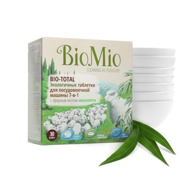 BioMio эко таблетки д/посудомоечной машины с эфир маслом эвкалипта 600 г N 30