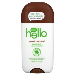 Hello, Deodorant with Shea Butter, Sweet Coconut, 2.6 oz (73 g)