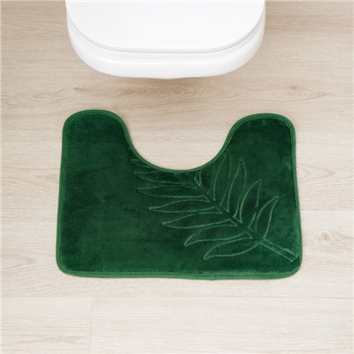 Набор ковриков для ванной и туалета Доляна «Тропики», 2 шт, 40×50 см, 50×80 см, цвет зелёный