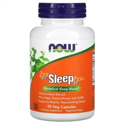 Now Foods, Sleep, растительная смесь для сна, 90 растительных капсул