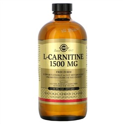 Solgar, L-карнитин, натуральный лимонный вкус, 1500 мг, 473 мл (16 жидких унций)