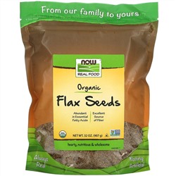Now Foods, Real Food, органические семена льна, 907 г (32 унции)