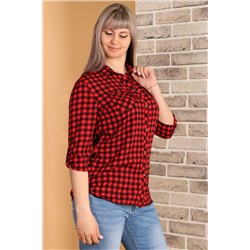 Рубашка женская с красную клетку