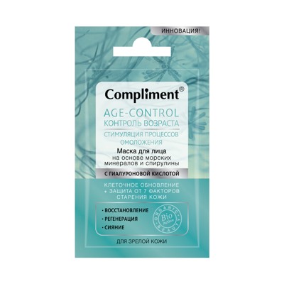 Compliment Саше маска "Age-control" для лица на основе морских минералов и спирулины, 7мл (до 04,2024)