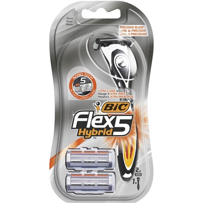 Станок для бритья BiC FLEX-5 HYBRID (+ 2 кассеты)