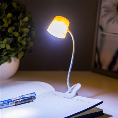Лампа на прищепке LED "Прожектор" для чтения, от батареек МИКС 14х4х3,8 см RISALUX