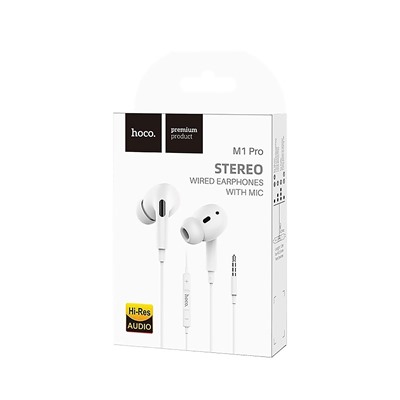 Проводные наушники с микрофоном внутриканальные Hoco M1 Pro Original series Jack 3,5  (white)