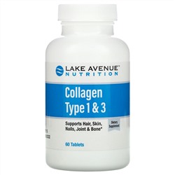 Lake Avenue Nutrition, гидролизованный коллаген типов 1 и 3, 1000 мг, 60 таблеток