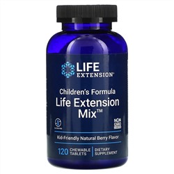 Life Extension, Life Extension Mix, детская добавка, с натуральным ягодным вкусом, 120 жевательных таблеток