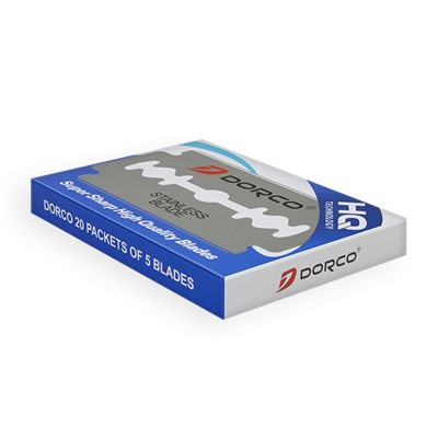 Лезвия для бритья классические двусторонние DORCO ST-300 Platinum 5шт. (20X5шт.=100 лезвий) в коробке, ST-300 5P