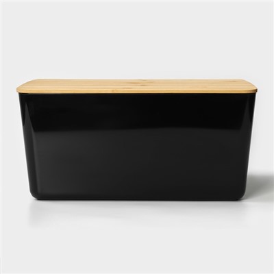 Контейнер для хранения с крышкой LaDо́m «Лаконичность», 31,5×22×15 см, цвет чёрный