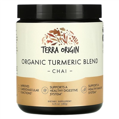 Terra Origin, Organic Turmeric Blend, Chai, 6.35 oz (180 g)