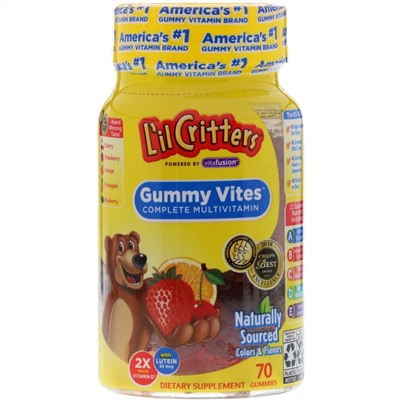 L'il Critters, Gummy Vites, полноценный мультивитаминный комплекс, 70 жевательных конфет