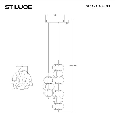 SL6121.403.03 Светильник подвесной ST-Luce Черный/Белый LED 3*8W 3000K