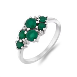 Кольцо, зеленый агат, Эсмеральда