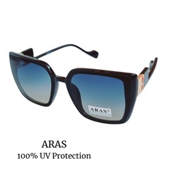 Очки солнцезащитные женские ARAS, черные с синими стеклами, 8832 С3, арт. 129.047