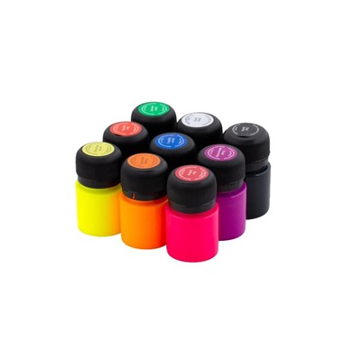 Краска по ткани, набор 9 цветов х 20 мл, ЗХК Decola, Neon, неоновые цвета, акриловая на водной основе, (41412017)