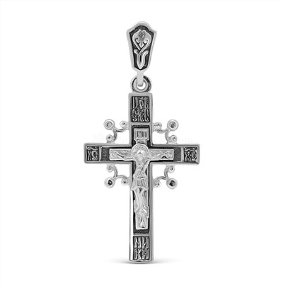 Крест из чернёного серебра 925 пробы 3-035чч