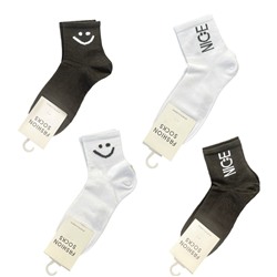 Хлопковые носки FASHION SOCKS (белые и чёрные)