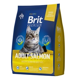 Сухой корм Brit Premium Cat Adult Salmon для кошек, лосось, 400 г