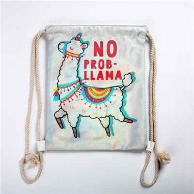 Мешок для обуви NO PROB-LLAMA  кож.зам голография, 30 х 40 см