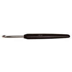 Крючок для вязания с эргономичной ручкой "Basix Aluminum" серебристый/черный