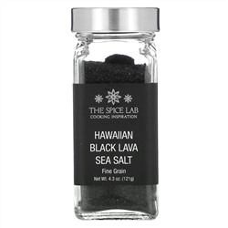 The Spice Lab, Hawaiian Black Lava Sea Salt, Fine Grain, 4.3 oz (121 g)