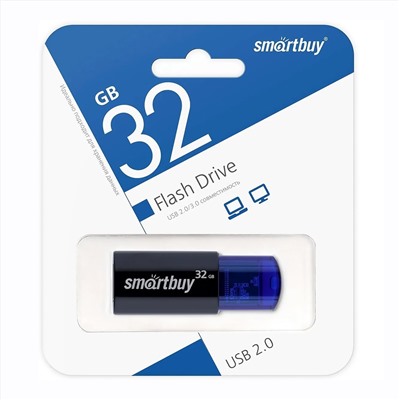 Флэш накопитель USB 32 Гб Smart Buy Click (blue)