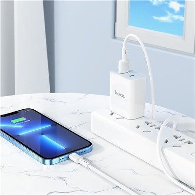 Кабель USB - Apple lightning Hoco X83 (повр. уп.)  100см 2,4A  (white)