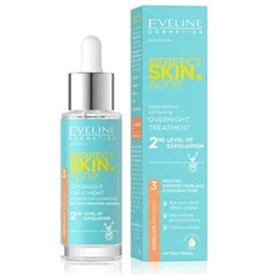 Eveline Perfect Skin ACN Сыворотка-терапия ночная с 10% комплексом кислот,30 мл